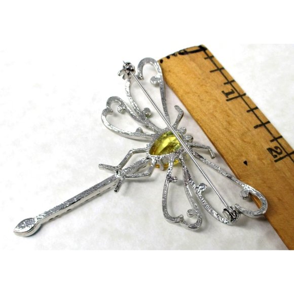Dragonfly Silvertone Brooch Pin - Bug Insect Nature Jewelry Gift - Picture 8 of 8
